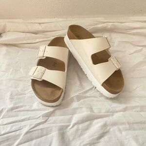 White platform Birkenstocks